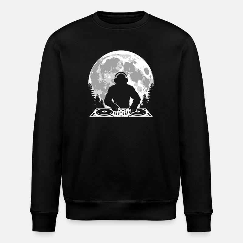 Bigfoot DJ Moon - Stanley/Stella ROLLER Unisex Organic Sweatshirt - black