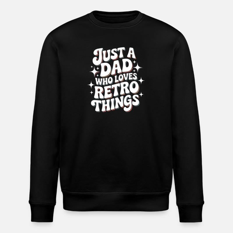 Retro-Papa liebt Retro-Dinge - Stanley/Stella Unisex Bio-Sweatshirt ROLLER - Schwarz