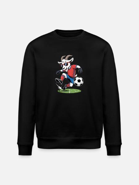 Cool Soccer Goat Goat with Sunglasses - Stanley/Stella ROLLER Unisex Organic Sweatshirt - black