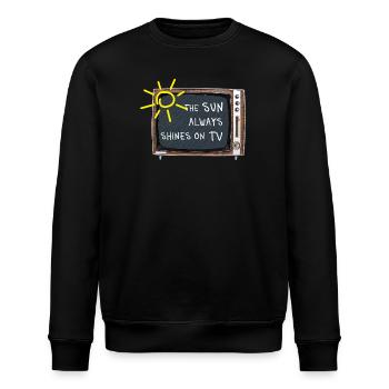 The Sun Always Shines on TV – Retro Spruch - Stanley/Stella Unisex Bio-Sweatshirt ROLLER - Schwarz - Vorne - Nik (191cm)