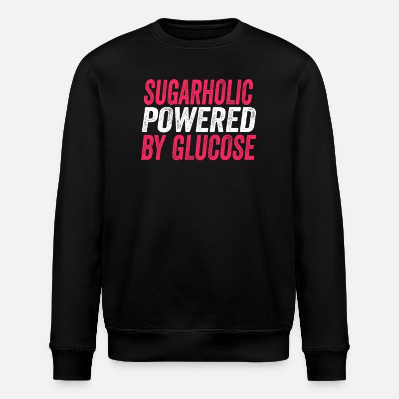Sugarholic Powered by Glucose - Stanley/Stella ROLLER Unisex Organic Sweatshirt - black