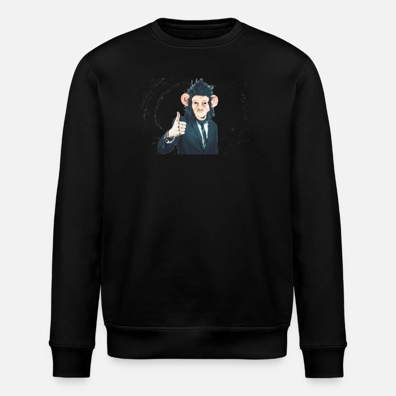 Monkey - Stanley/Stella ROLLER Unisex Organic Sweatshirt - black