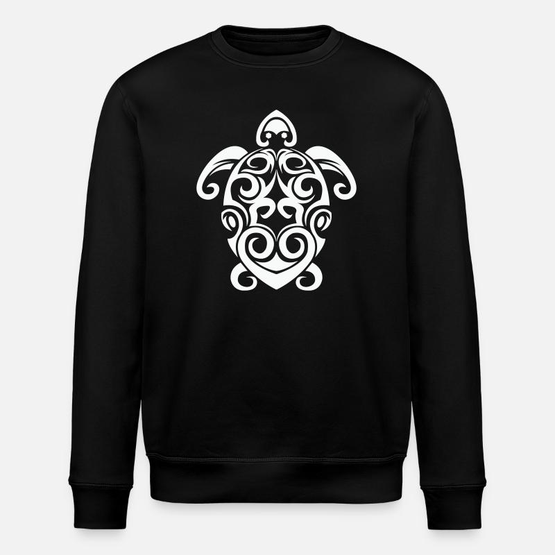 Tribal Turtle Spiral - Stanley/Stella ROLLER Unisex Organic Sweatshirt - black