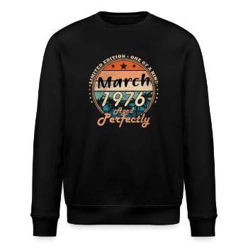März 1976 – Perfekt gealtert Retro - Stanley/Stella Unisex Bio-Sweatshirt ROLLER - Schwarz - Vorne - Nik (191cm)