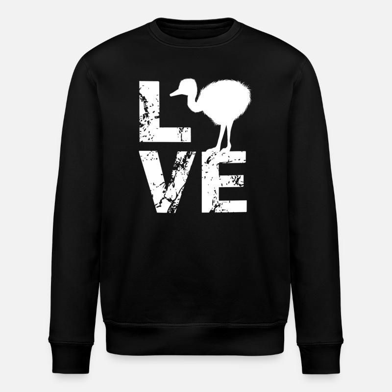 Nandu, Straußenkopf, Emu, Strauß - Stanley/Stella Unisex Bio-Sweatshirt ROLLER - Schwarz