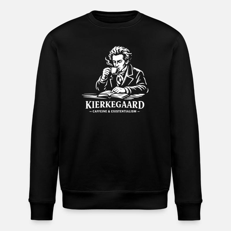 Kierkegaard Kaffee-Existenzialismus - Stanley/Stella Unisex Bio-Sweatshirt ROLLER - Schwarz