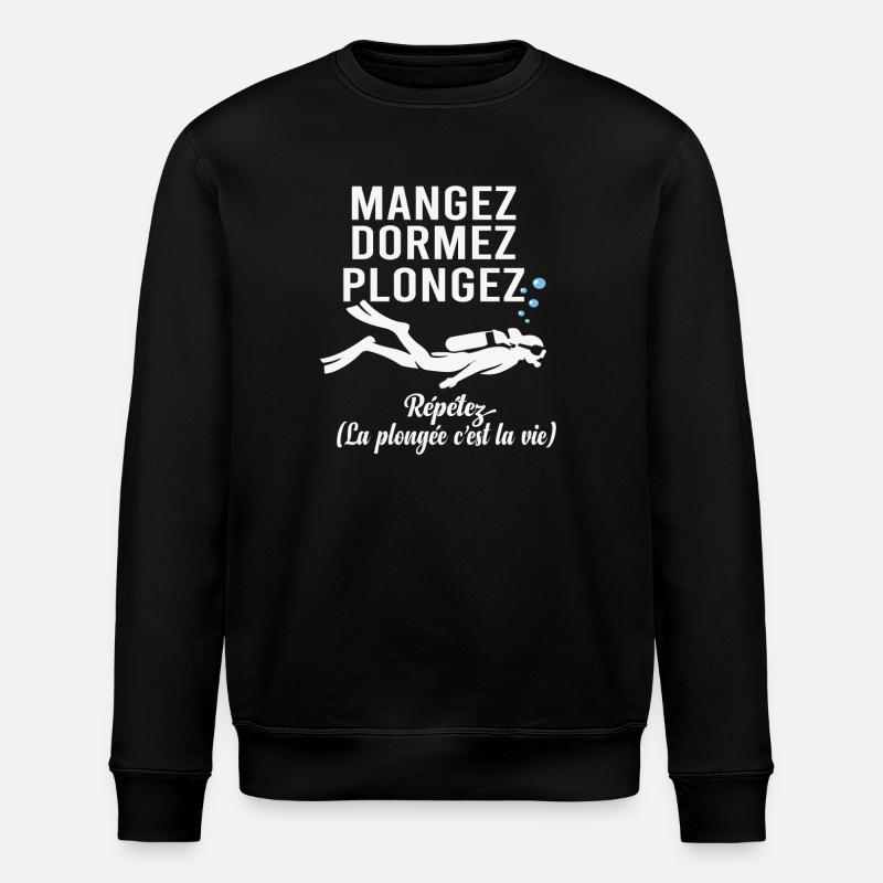 Scuba Diving Eat Sleep Dive - Stanley/Stella ROLLER Unisex Organic Sweatshirt - black