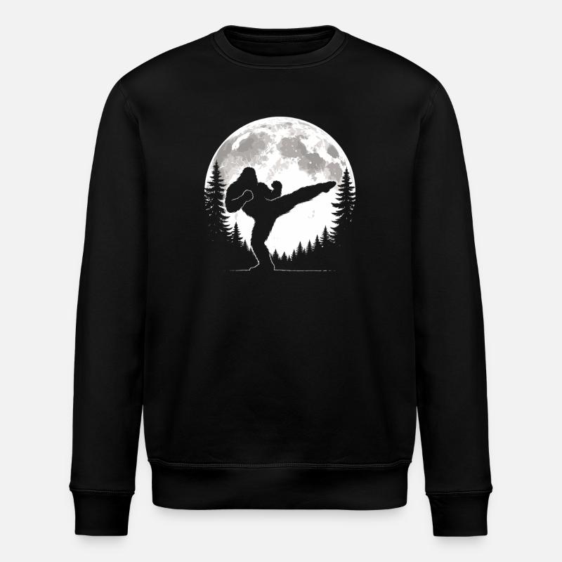 Bigfoot Kickboxing Moon - Stanley/Stella ROLLER Unisex Organic Sweatshirt - black