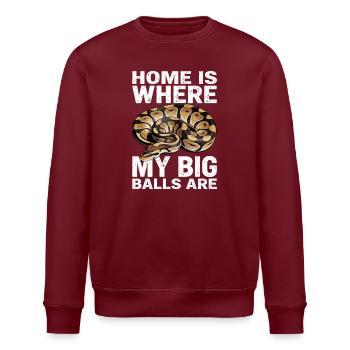 Königspython Schlangen Liebhaber Terrarium Python - Stanley/Stella Unisex Bio-Sweatshirt ROLLER - Burgunderrot - Vorne - Nik (191cm)