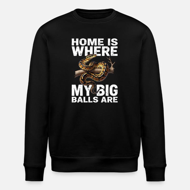 Königspython Schlangen Liebhaber Terrarium Python - Stanley/Stella Unisex Bio-Sweatshirt ROLLER - Schwarz