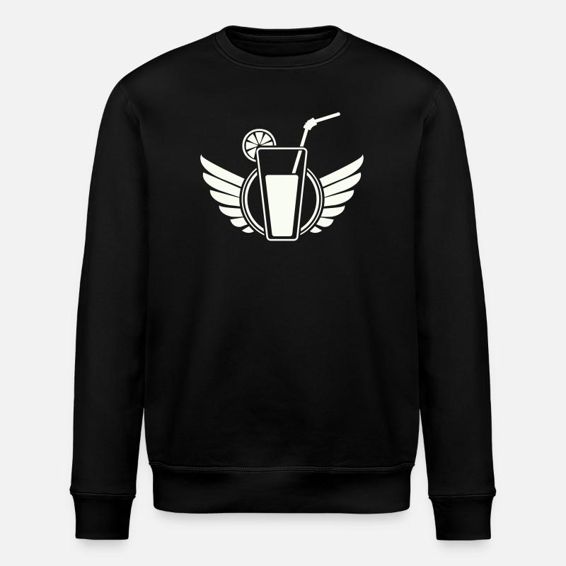 Wing cocktail with lemon slice - Stanley/Stella ROLLER Unisex Organic Sweatshirt - black