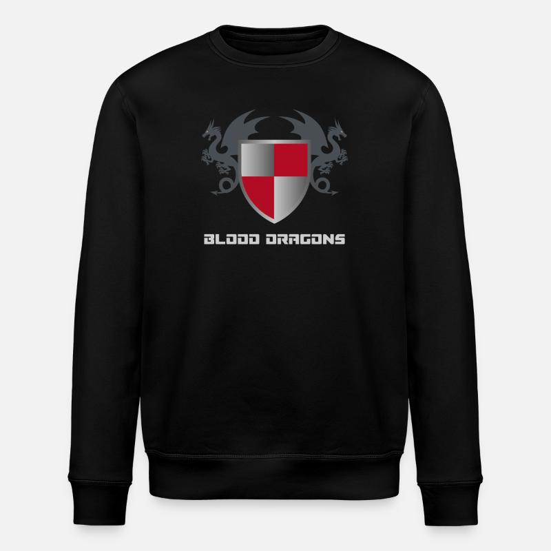 Dragons Shield - Medieval Rock Metal Tee - Stanley/Stella ROLLER Unisex Organic Sweatshirt - black