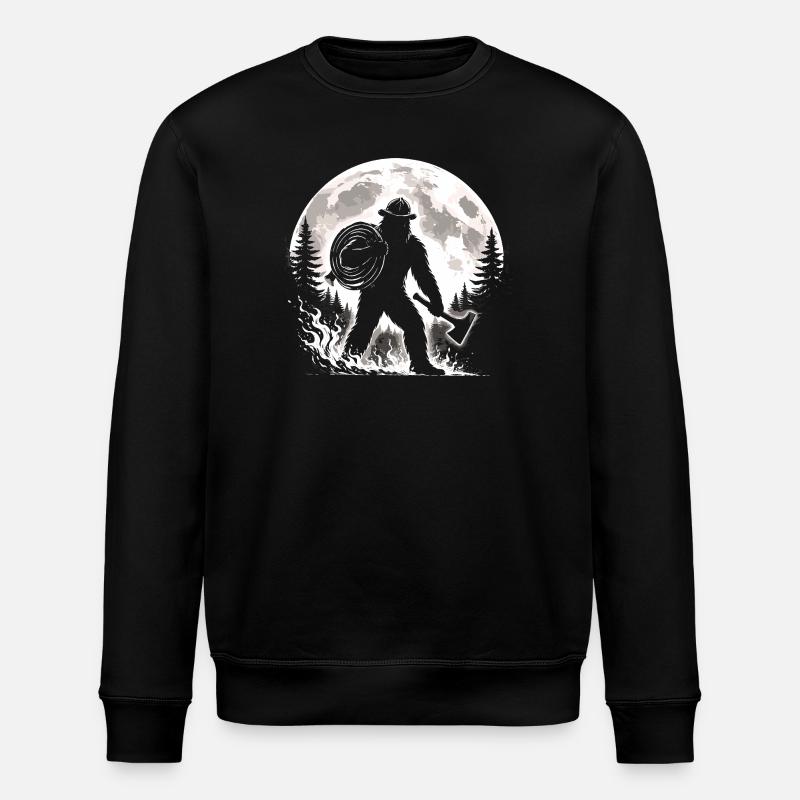 Bigfoot Firefighter - Stanley/Stella ROLLER Unisex Organic Sweatshirt - black