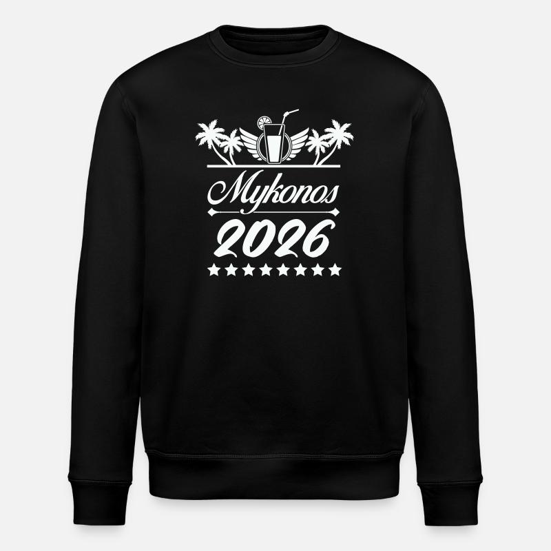 Mykonos 2026 Beach Logo - Stanley/Stella ROLLER Unisex Organic Sweatshirt - black