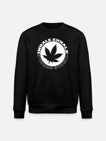 Cannabis Blatt Rundlogo - Stanley/Stella Unisex Bio-Sweatshirt ROLLER - Schwarz