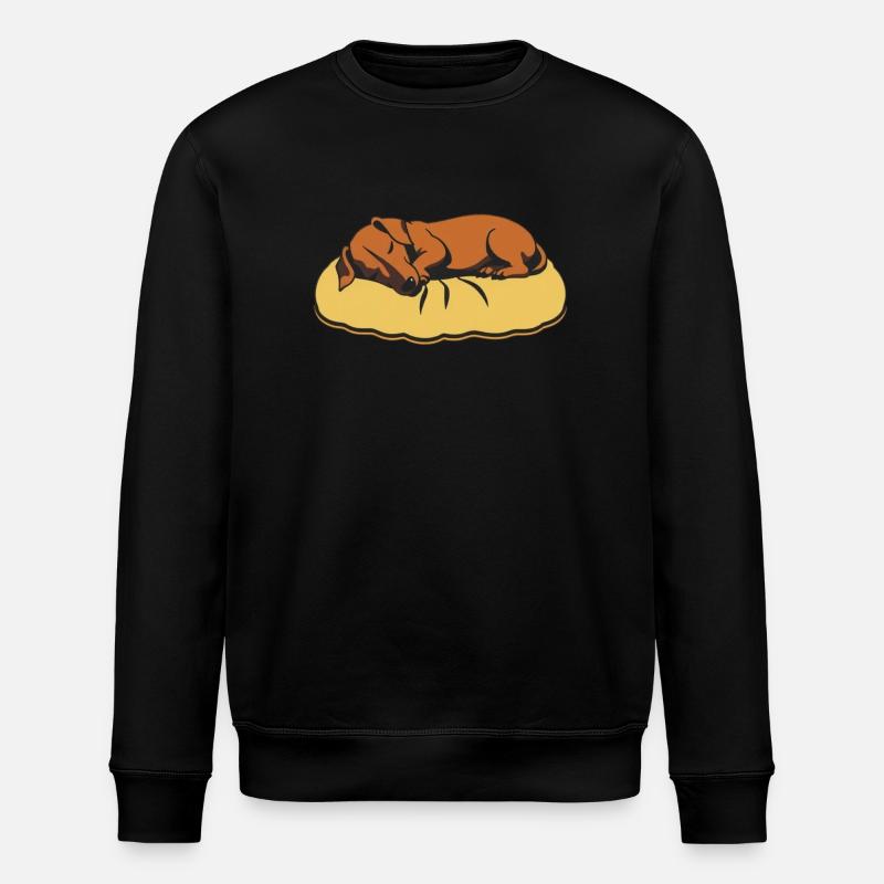 schlafender Hund Dachshund - Stanley/Stella Unisex Bio-Sweatshirt ROLLER - Schwarz