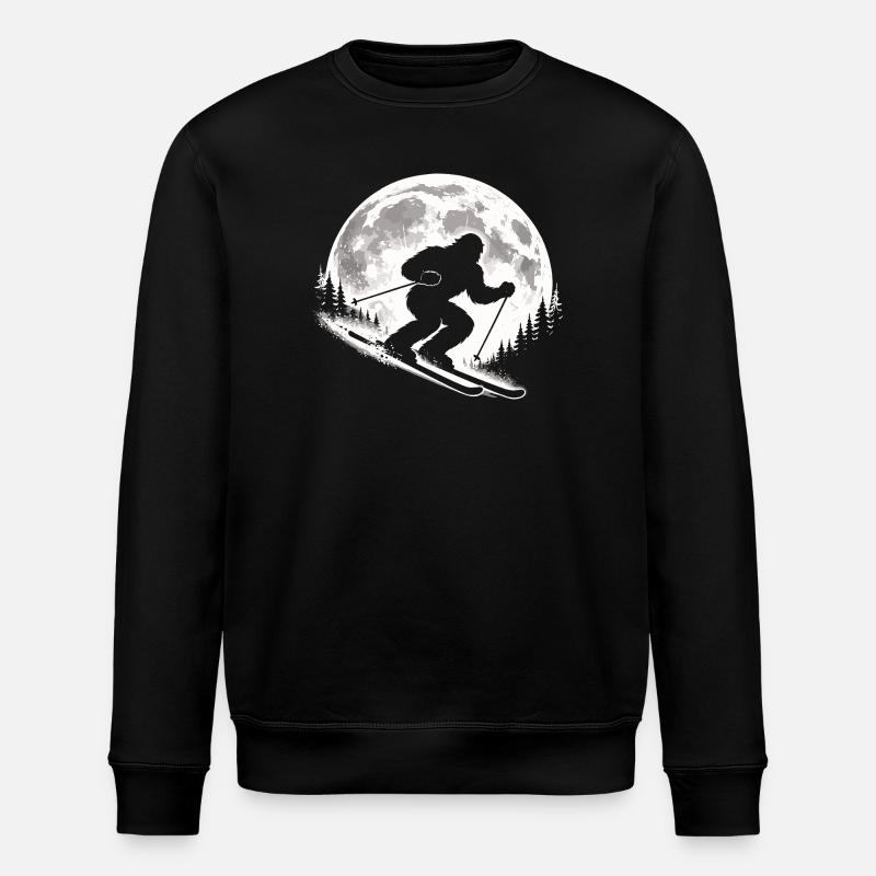 Bigfoot Skifahren - Stanley/Stella Unisex Bio-Sweatshirt ROLLER - Schwarz
