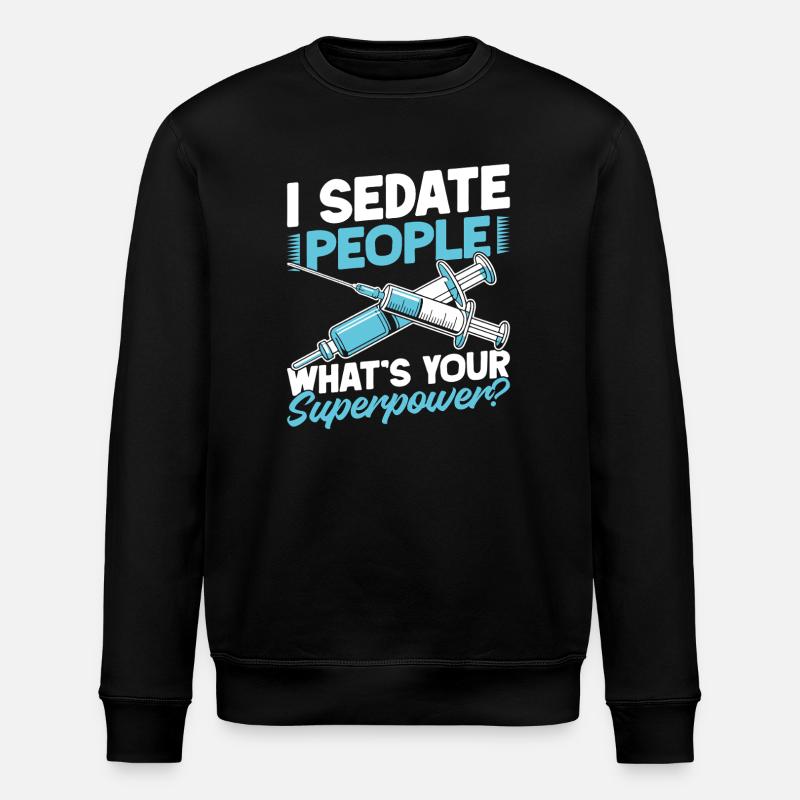 Anesthesiologist What´s Your Superpower Anesthesia - Stanley/Stella Unisex Bio-Sweatshirt ROLLER - Schwarz