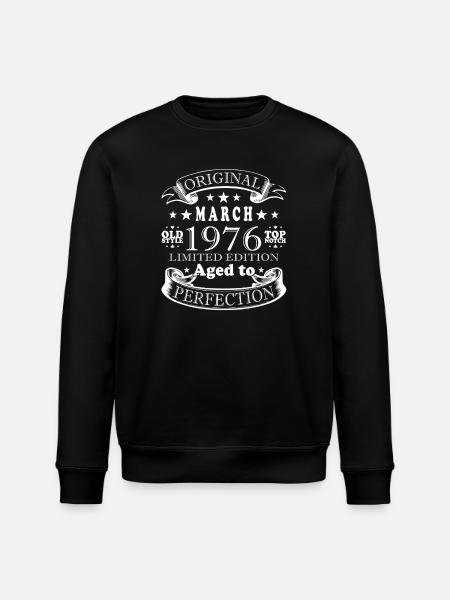 Birthday March 1976 - Stanley/Stella ROLLER Unisex Organic Sweatshirt - black