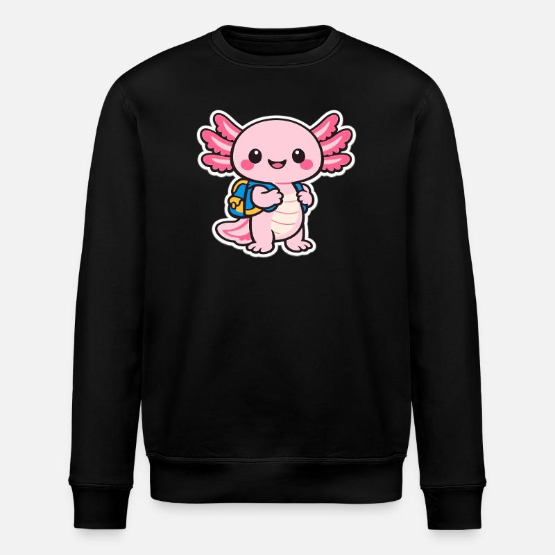 Cuddly axolotl - Stanley/Stella ROLLER Unisex Organic Sweatshirt - black