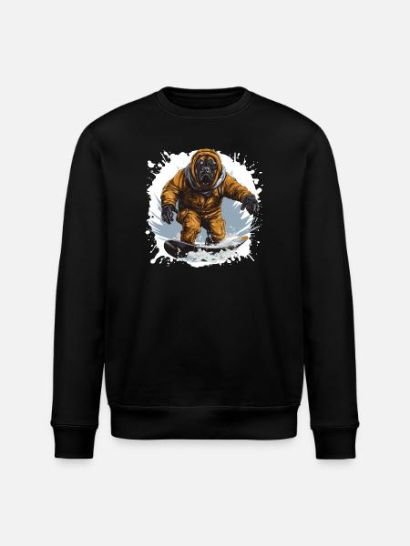 Mastiff Dog Snowboard - Stanley/Stella ROLLER Unisex Organic Sweatshirt - black