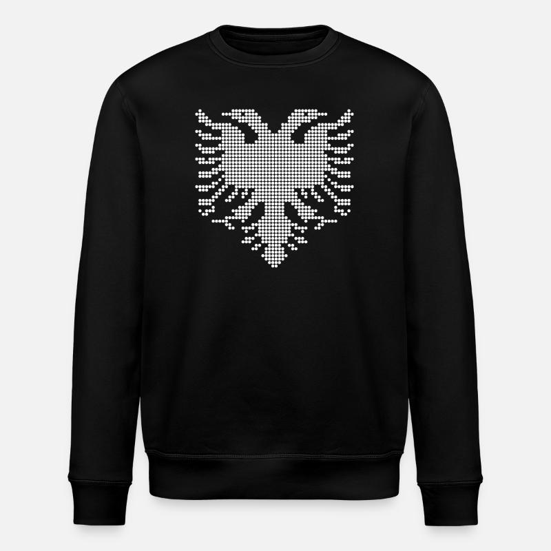 Albanisches Doppelkopf-Adler-Dotwork-Emblem - Stanley/Stella Unisex Bio-Sweatshirt ROLLER - Schwarz