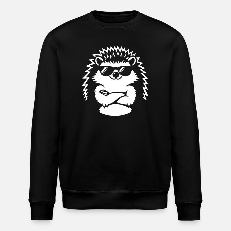Cool hedgehog with sunglasses - Stanley/Stella ROLLER Unisex Organic Sweatshirt - black
