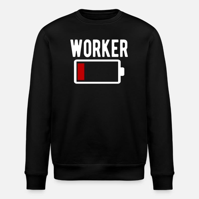 Ouvrier Ouvrier Batterie faible, drôle - Sweat bio ROLLER Stanley/Stella Unisexe - noir