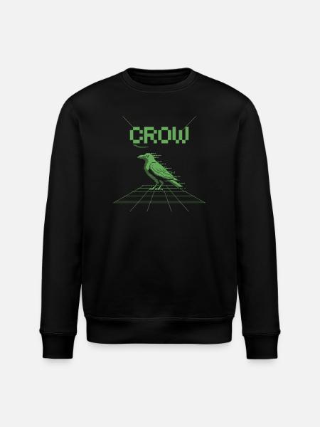 Crow retro skjorte – 8 bit gaming-stil - Stanley/Stella økologisk unisex-sweatshirt ROLLER - sort