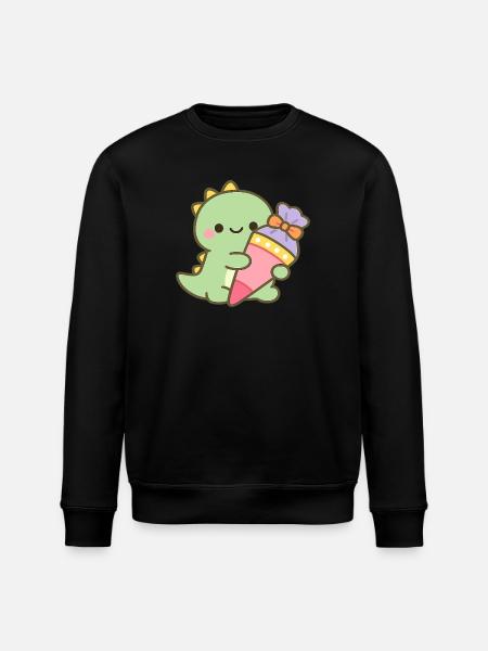 Schulkind Dino Einschulung Geschenk - Stanley/Stella Unisex Bio-Sweatshirt ROLLER - Schwarz