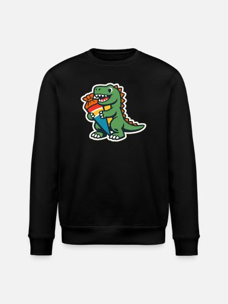 Schulkind Dino Einschulung Geschenk - Stanley/Stella Unisex Bio-Sweatshirt ROLLER - Schwarz