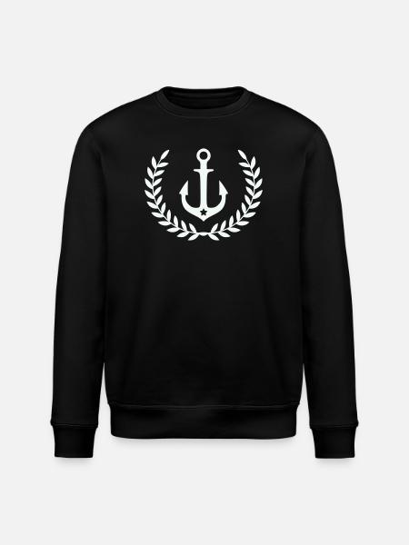 Anker im Lorbeerkranz - Stanley/Stella Unisex Bio-Sweatshirt ROLLER - Schwarz