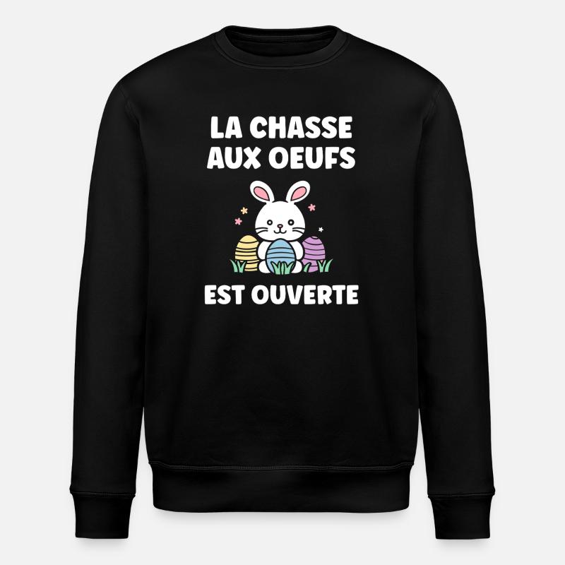 chasse aux oeufs - Sweat bio ROLLER Stanley/Stella Unisexe - noir