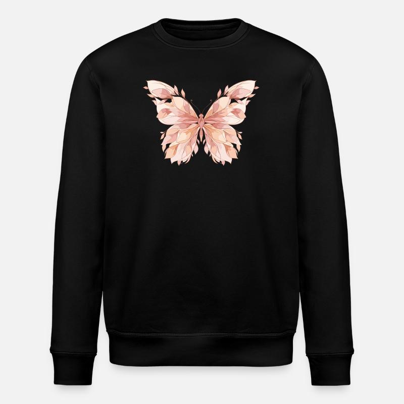 Pastel Wings Butterfly Pattern - Stanley/Stella ROLLER Unisex Organic Sweatshirt - black