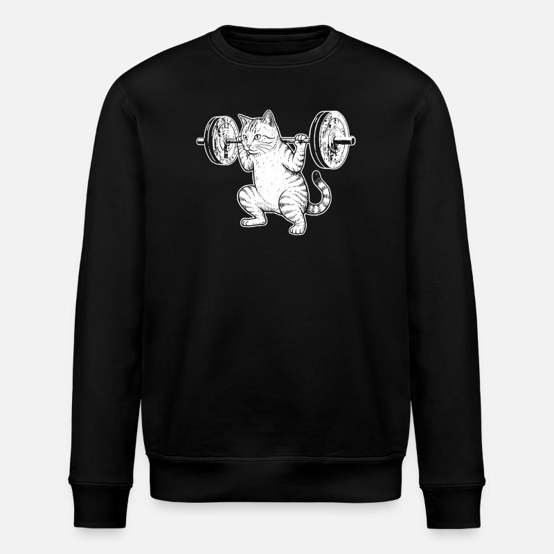 Cat Training Strength Lift - Stanley/Stella ROLLER Unisex Organic Sweatshirt - black