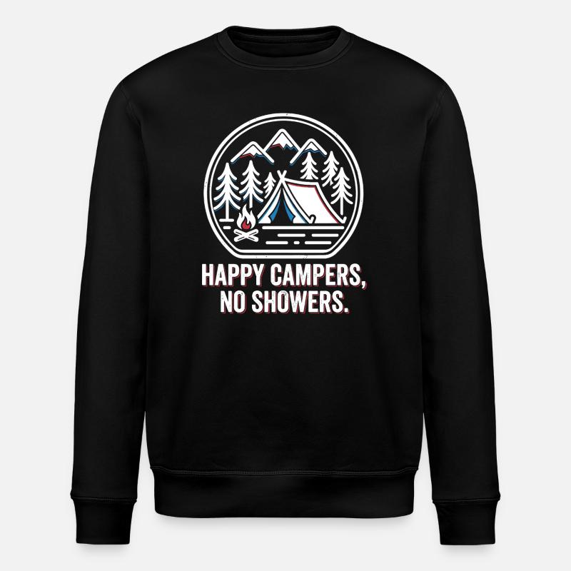 Camping Camp Tent & Campfire - Stanley/Stella ROLLER Unisex Organic Sweatshirt - black