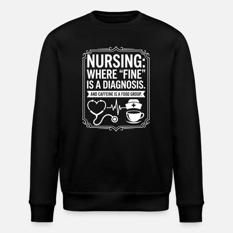 Pflegewitz Kaffee ist Nahrungsgruppe - Stanley/Stella Unisex Bio-Sweatshirt ROLLER - Schwarz