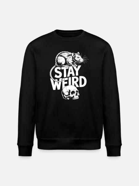 Stay headstrong rat and skull - Stanley/Stella ROLLER Unisex Organic Sweatshirt - black