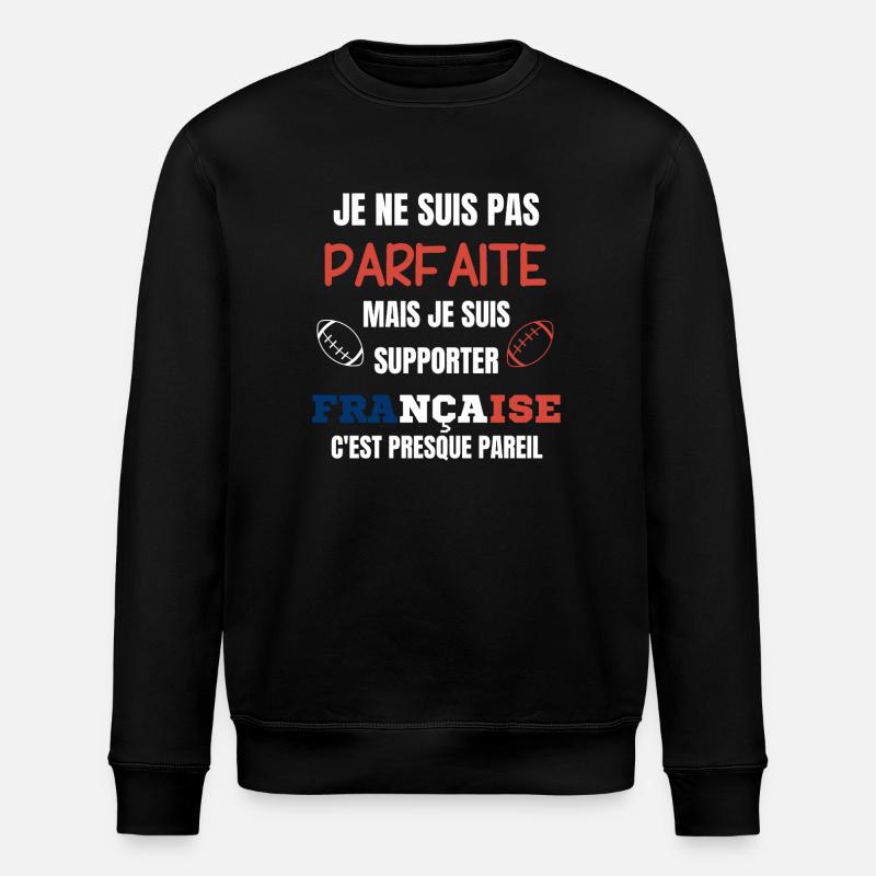 Supportrice Rugby Française Humour - Sweat bio ROLLER Stanley/Stella Unisexe - noir