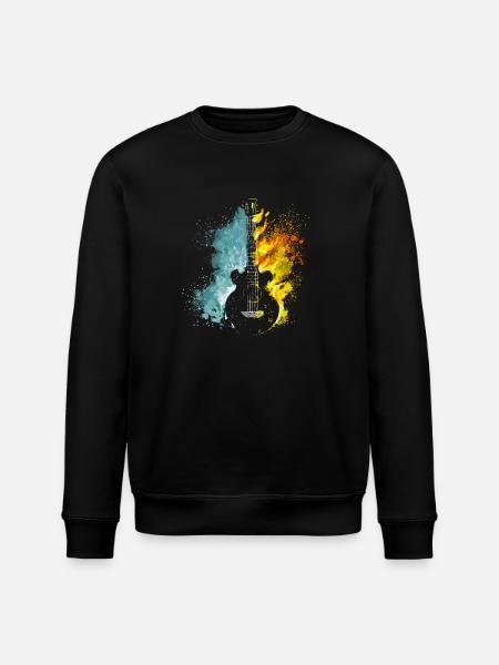 Gitarre Feuer Eis - Stanley/Stella ROLLER Unisex Organic Sweatshirt - black