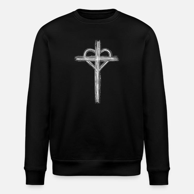 Stylized cross - Stanley/Stella ROLLER Unisex Organic Sweatshirt - black