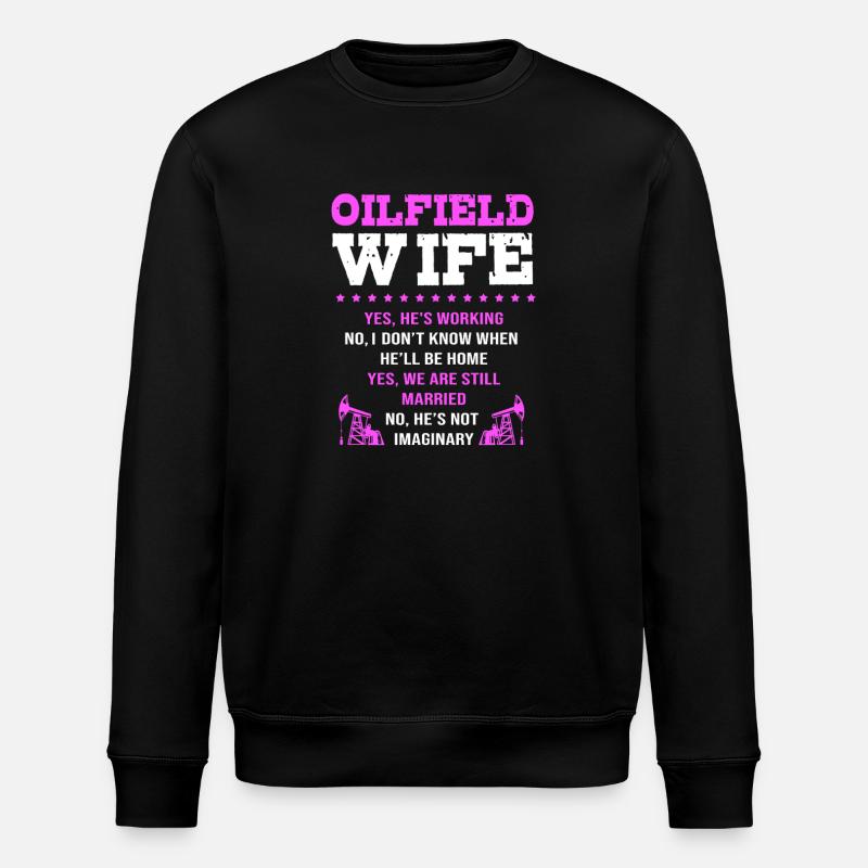 Bohrinsel Ölfeld Ölbohrinsel Ehefrau - Stanley/Stella Unisex Bio-Sweatshirt ROLLER - Schwarz