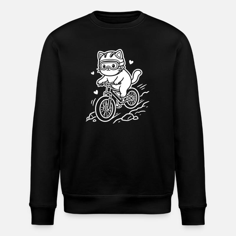Cyclisme du chat de Kawaii - Sweat bio ROLLER Stanley/Stella Unisexe - noir