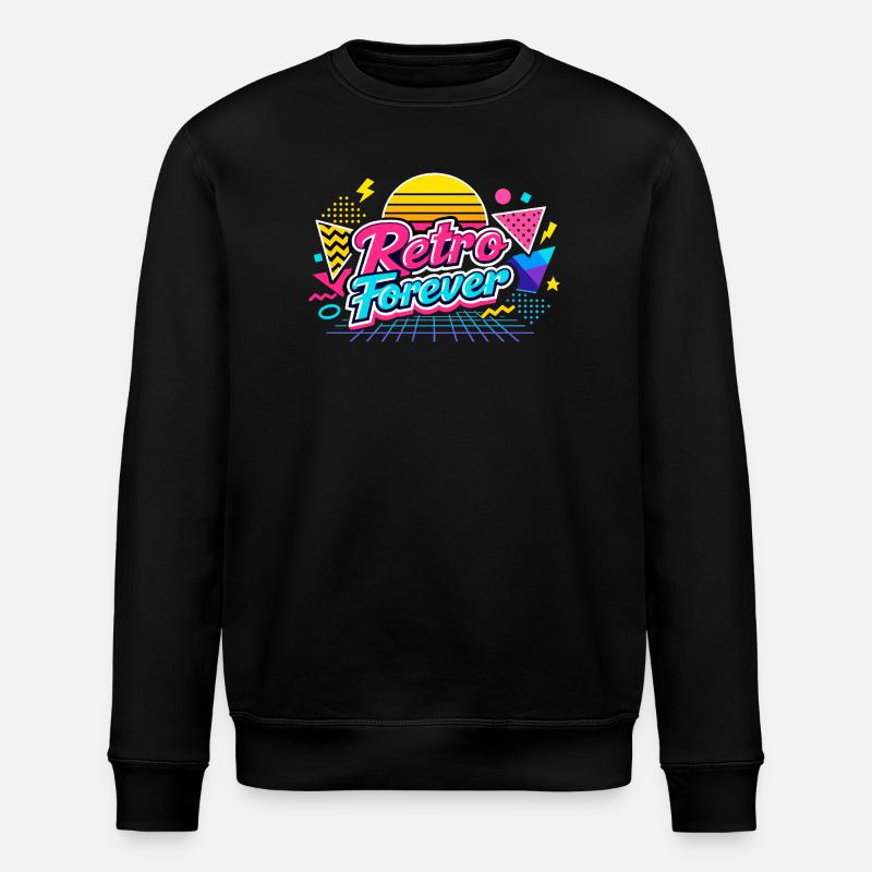 Retro Forever Neon 80er Vibe - Stanley/Stella Unisex Bio-Sweatshirt ROLLER - Schwarz