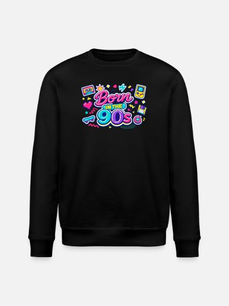 Born in den 90ern Neon-Retro - Stanley/Stella Unisex Bio-Sweatshirt ROLLER - Schwarz