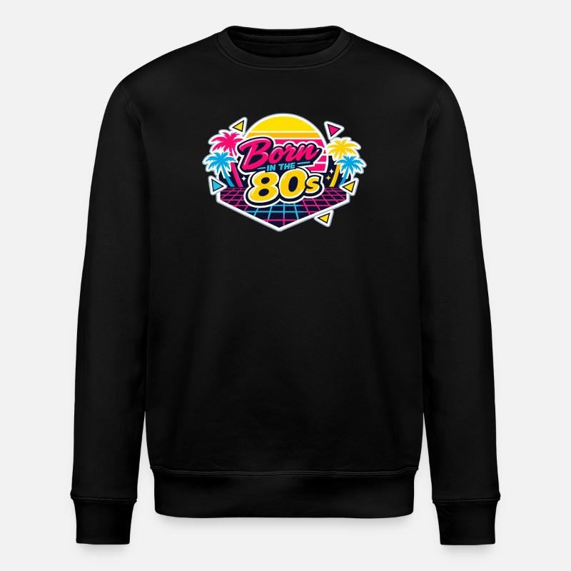 Geboren in den 80ern Neon - Stanley/Stella Unisex Bio-Sweatshirt ROLLER - Schwarz
