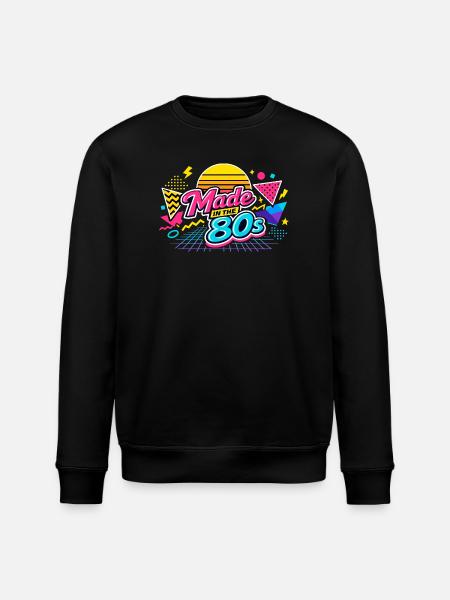 Made in the 80s Neon Retro - Stanley/Stella ROLLER Unisex Organic Sweatshirt - black