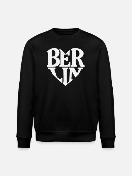 Berlin Heart Font Logo - Stanley/Stella ROLLER Unisex Organic Sweatshirt - black