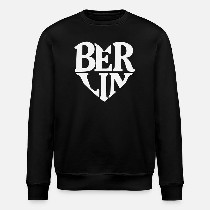 Berlin Herzschrift Logo - Stanley/Stella Unisex Bio-Sweatshirt ROLLER - Schwarz