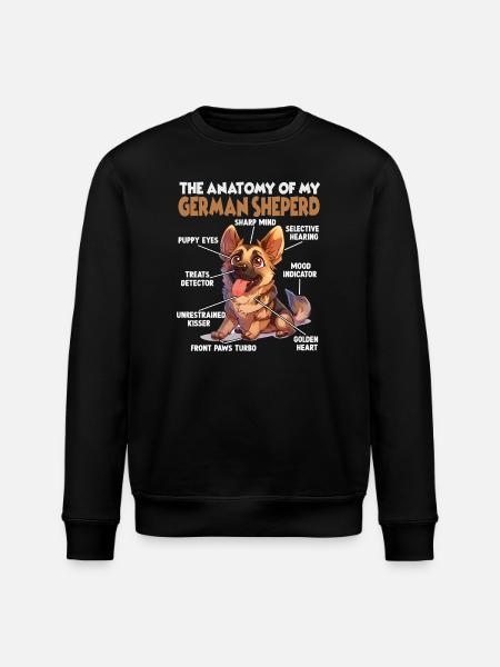 Hundehalter Geschenk Deutscher Schäferhund Gassi T - Stanley/Stella Unisex Bio-Sweatshirt ROLLER - Schwarz
